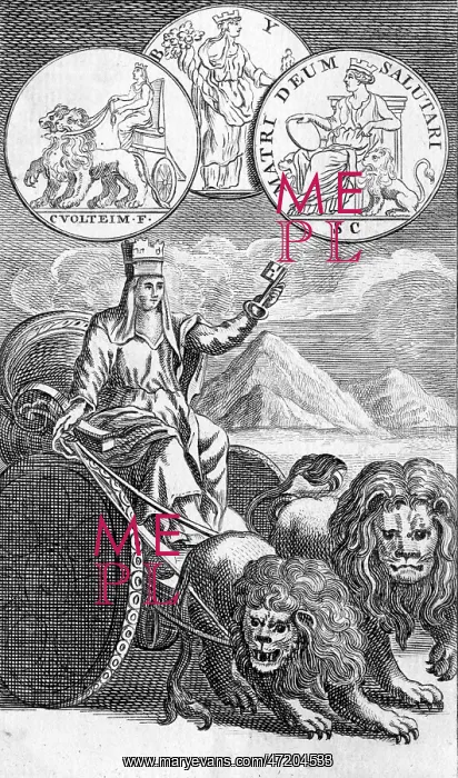  : CYBELE. Mother goddess of Phrygia, goddess of fertility 