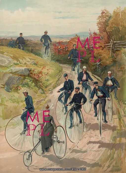 : Cycling in the country. Several men on high ? : Cycling in the country. Several men on high ?