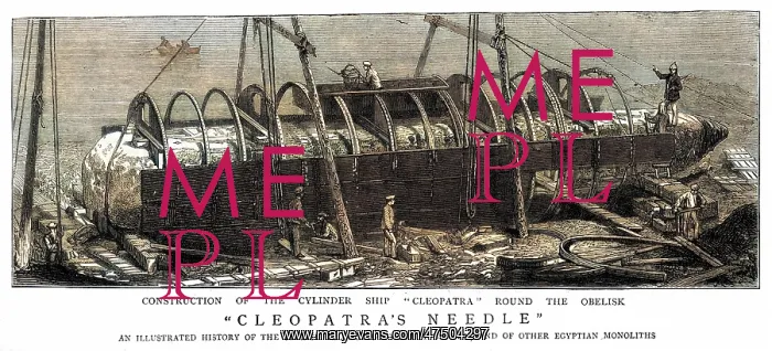 : Cylinder ship constructed around Cleopatra's needle, 1877 : Cylinder ship constructed around Cleopatra's needle, 1877