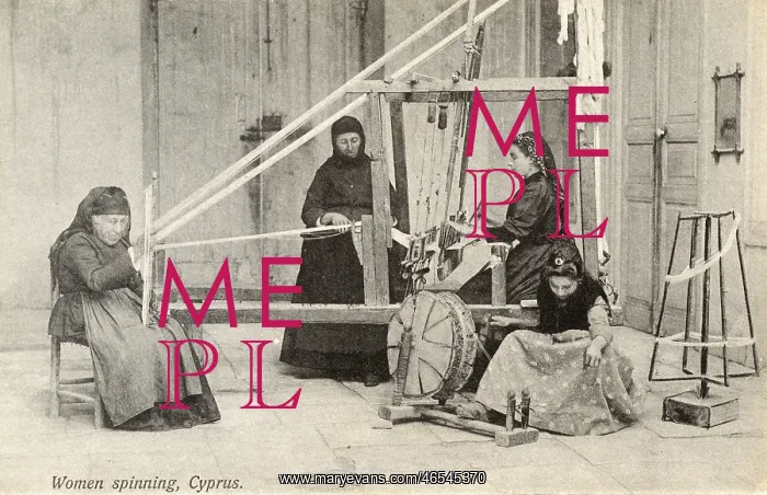 : Cyprus - Women Spinning wool : Cyprus - Women Spinning wool