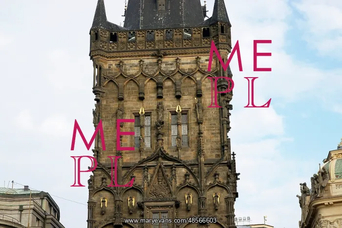: Czech Republic. Prague. Powder Tower. Gothic, 1475 by Matej : Czech Republic. Prague. Powder Tower. Gothic, 1475 by Matej