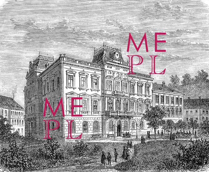 : Czech Republic, Teplice, Imperial Spa, wood engraving : Czech Republic, Teplice, Imperial Spa, wood engraving