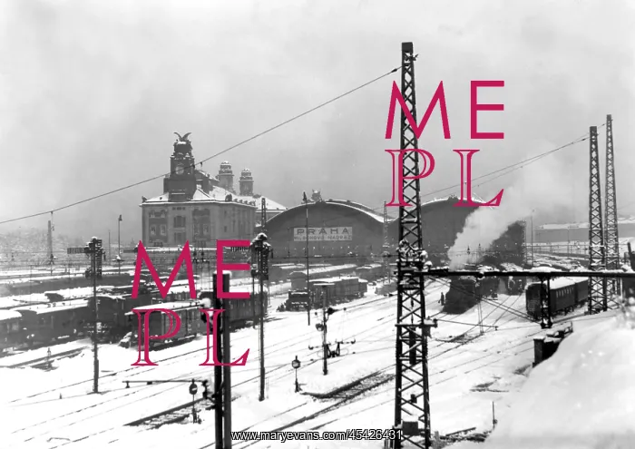 : Czechoslovakia 1934, snow covered train tracks : Czechoslovakia 1934, snow covered train tracks