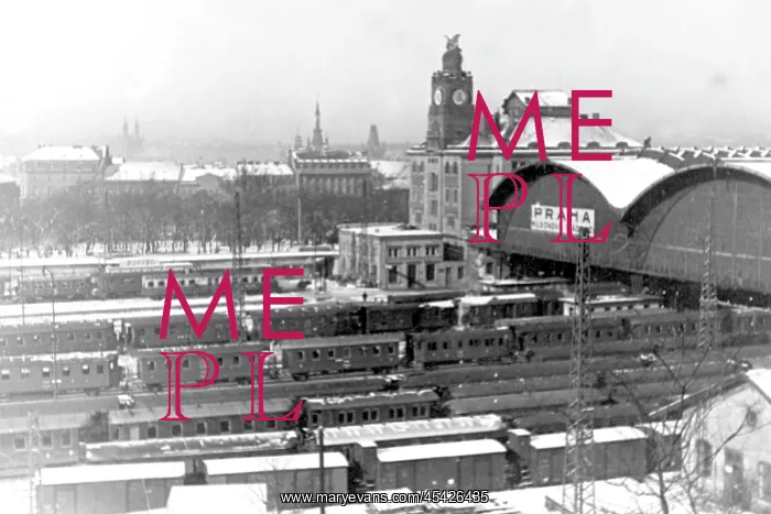 : Czechoslovakia 1934, snow covered train tracks : Czechoslovakia 1934, snow covered train tracks