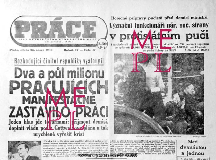 : Czechoslovakia - February 1948 : Czechoslovakia - February 1948
