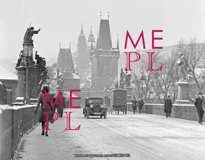 : Czechoslovakia, Prague 1947. View of snow overed : Czechoslovakia, Prague 1947. View of snow overed