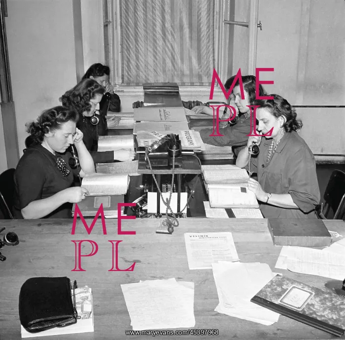 : Czechoslovakia - Prague 1949. Telephone operators : Czechoslovakia - Prague 1949. Telephone operators