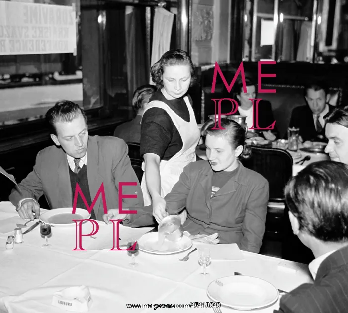 : Czechoslovakia - Prague 1949. Waitress serves : Czechoslovakia - Prague 1949. Waitress serves