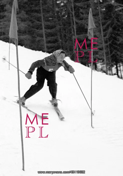 : Czechoslovakia, Spindleruv Mlyn 1947. Skier competing : Czechoslovakia, Spindleruv Mlyn 1947. Skier competing