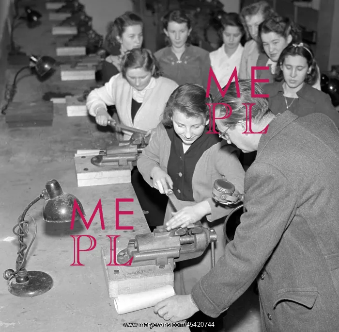  : Tesla. Czechoslovakia - Vrchalabi, 1950. Young women learn the trade at Tesla factory
