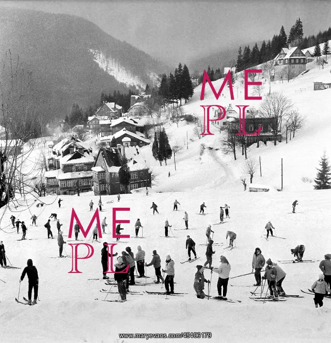 : Czechoslovakia - winter in mountains - skiing - downhill : Czechoslovakia - winter in mountains - skiing - downhill