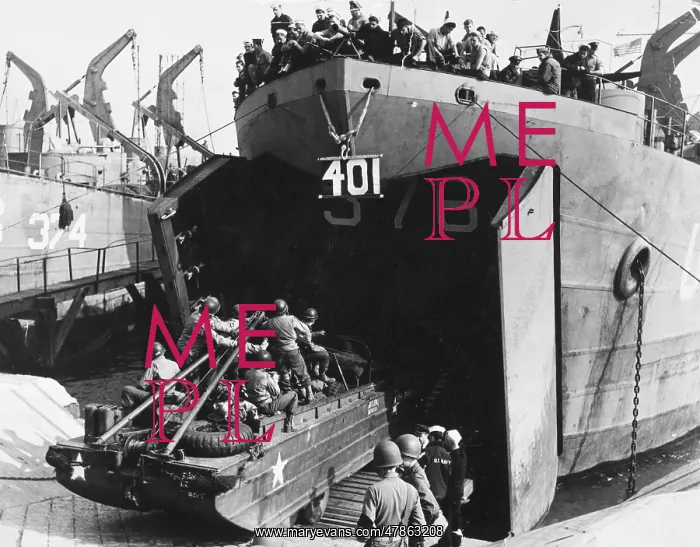 : D-Day - Embarkation for US assault troops : D-Day - Embarkation for US assault troops