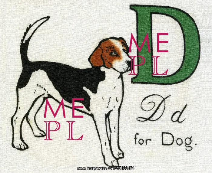  : D for Dog. From a Dean's Rag Book entitled Kiddiewiddies ABC