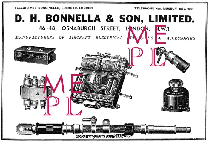 : D H Bonella Aircraft Electrical Accessories : D H Bonella Aircraft Electrical Accessories