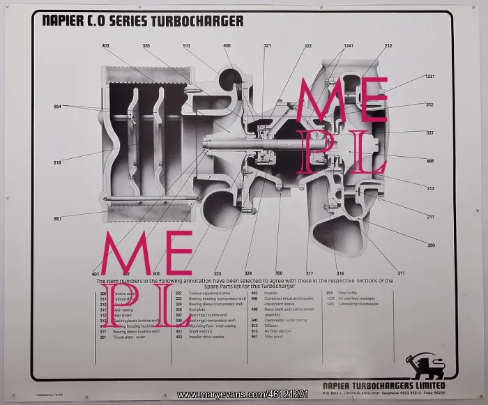 : D Napier and Son - Turbocharger prints : D Napier and Son - Turbocharger prints