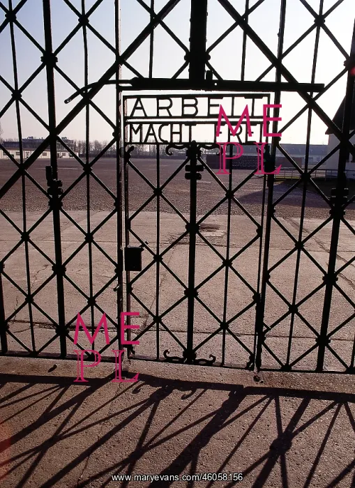  : Dachau, former concentration camp, Bavaria, Germany gate, Arbeit macht frei, KZ, memorial