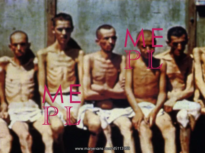: Dachau Concentration Camp - A group of inmates : Dachau Concentration Camp - A group of inmates