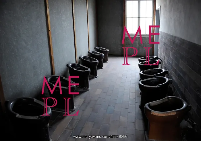: Dachau Concentration Camp. Toilets. Germany : Dachau Concentration Camp. Toilets. Germany