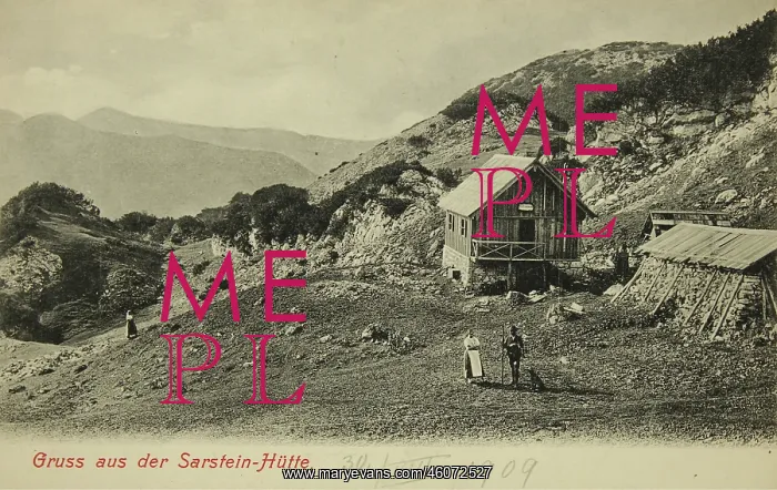 : Dachstein mountain. Sarstein-Hutte. 1909. Photograph : Dachstein mountain. Sarstein-Hutte. 1909. Photograph