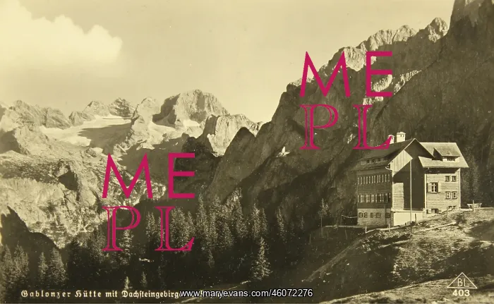 : Dachstein Mountains. Gablonzerhutte with Dachstein : Dachstein Mountains. Gablonzerhutte with Dachstein