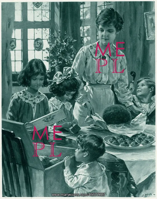 : Daddy's Christmas Dinner by Samuel Begg, WW1 : Daddy's Christmas Dinner by Samuel Begg, WW1