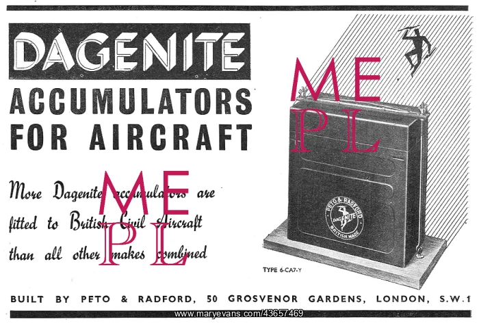 : Dagenite Accumulators For Aircraft - Battery : Dagenite Accumulators For Aircraft - Battery