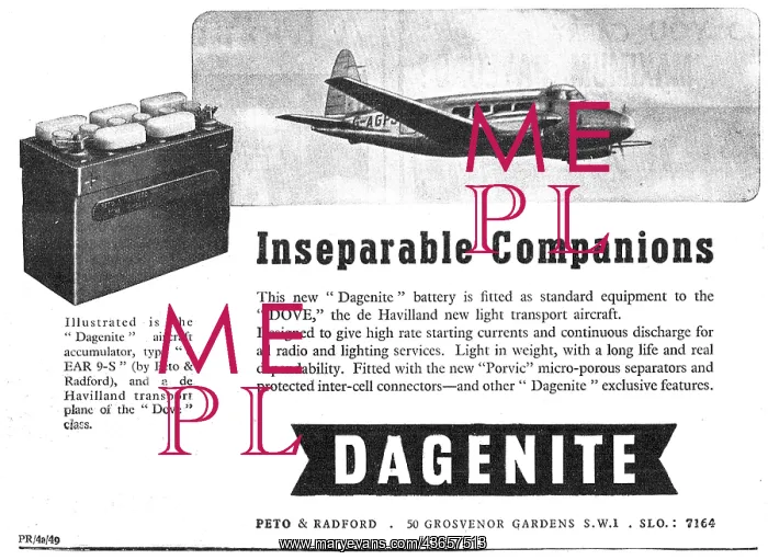 : Dagenite Accumulators For Aircraft - Battery : Dagenite Accumulators For Aircraft - Battery