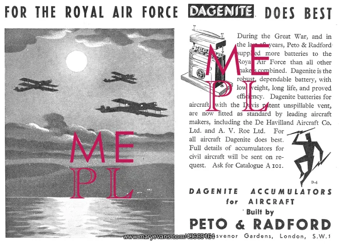 : Dagenite Accumulators For Aircraft - Battery : Dagenite Accumulators For Aircraft - Battery