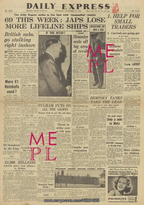 : Daily Express - British submarines success in Pacific : Daily Express - British submarines success in Pacific