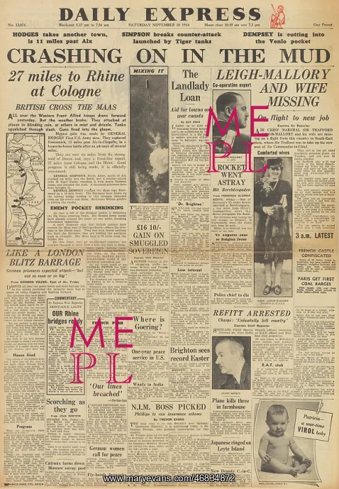 : Daily Express front page Allied winter offensive : Daily Express front page Allied winter offensive