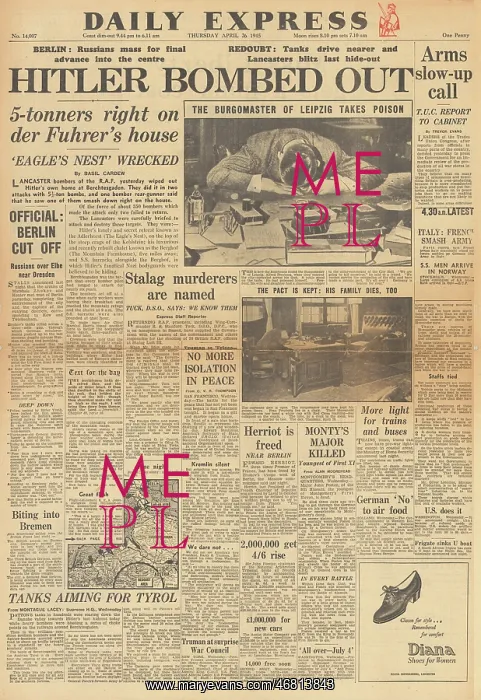 : Daily Express front page Battle for Berlin : Daily Express front page Battle for Berlin