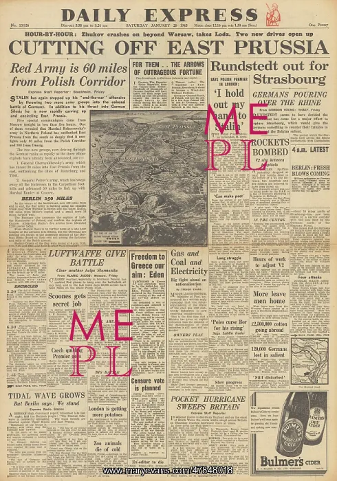: Daily Express front page Battle of the Bulge : Daily Express front page Battle of the Bulge