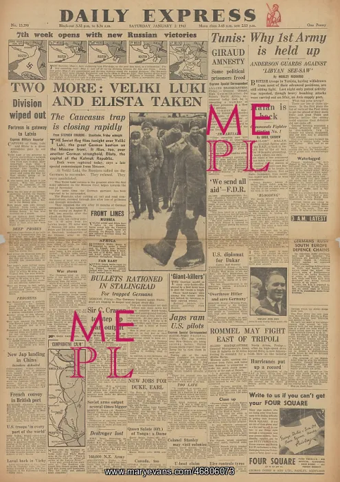 : Daily Express front page Battles on the Eastern Front : Daily Express front page Battles on the Eastern Front