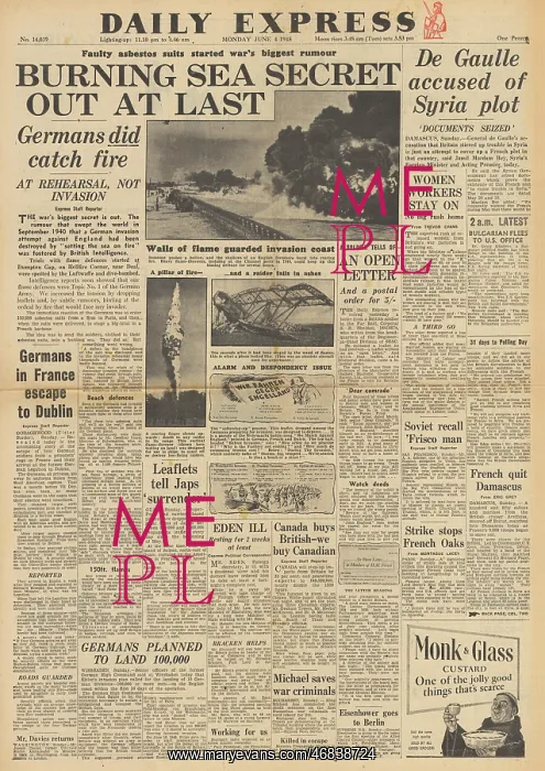 : Daily Express front page De Gaulle accused of plot in Syria : Daily Express front page De Gaulle accused of plot in Syria