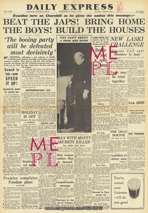 : Daily Express front page General Election campaign : Daily Express front page General Election campaign