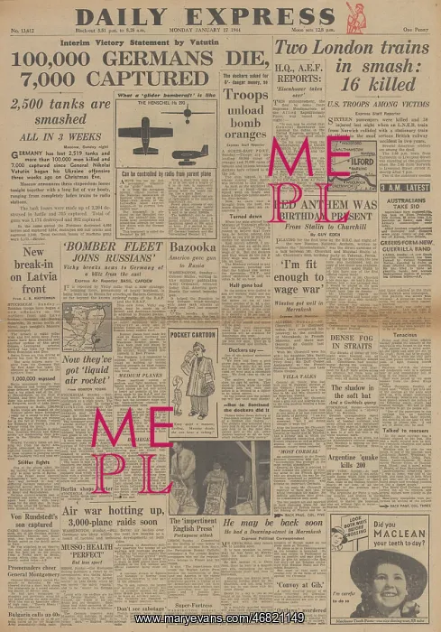 : Daily Express front page Ilford train disaster : Daily Express front page Ilford train disaster