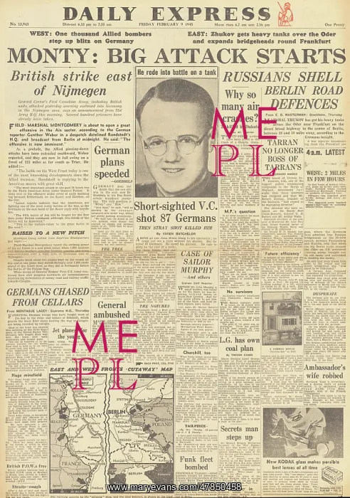 : Daily Express front page Red Army advance on Berlin : Daily Express front page Red Army advance on Berlin