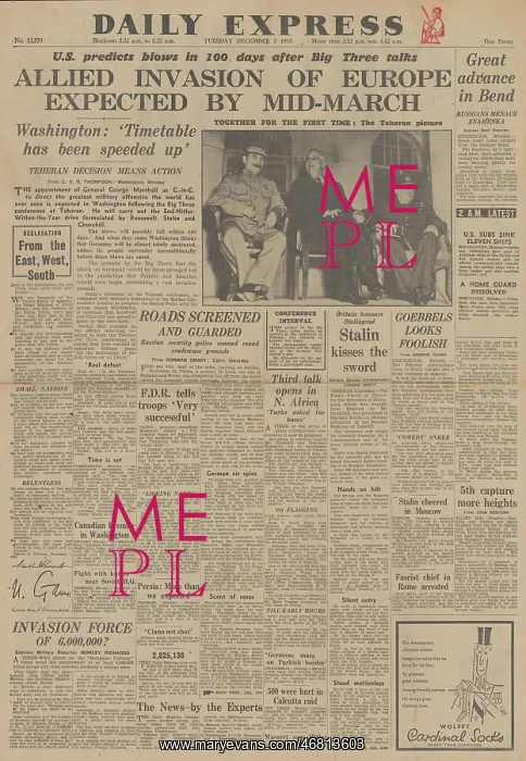 : Daily Express front page Tehran Conference : Daily Express front page Tehran Conference