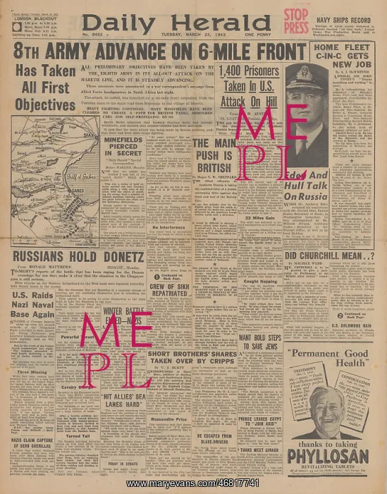 : Daily Herald front page Admiral Fraser to command Home Fleet : Daily Herald front page Admiral Fraser to command Home Fleet
