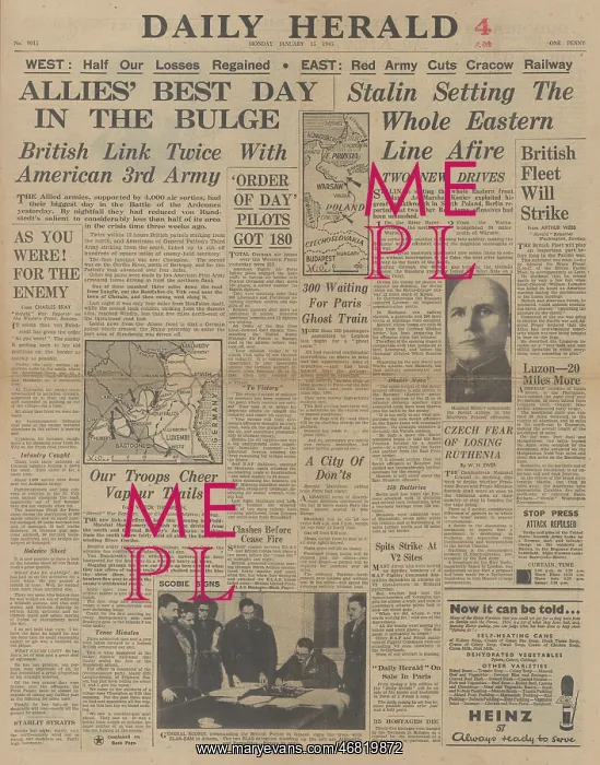 : Daily Herald front page Battle of the Bulge : Daily Herald front page Battle of the Bulge