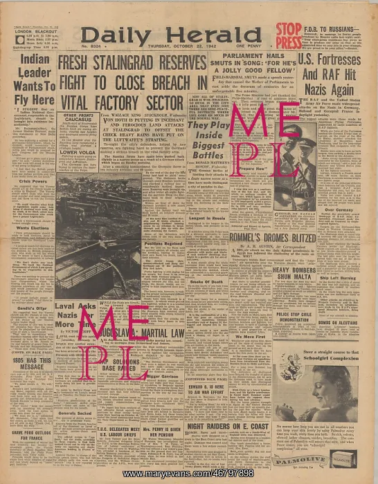 : Daily Herald front page Battle of Stalingrad : Daily Herald front page Battle of Stalingrad