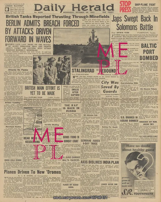 : Daily Herald front page Battle of Stalingrad : Daily Herald front page Battle of Stalingrad