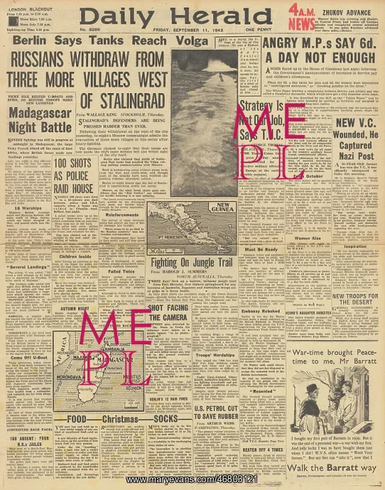 : Daily Herald front page Battle of Stalingrad : Daily Herald front page Battle of Stalingrad
