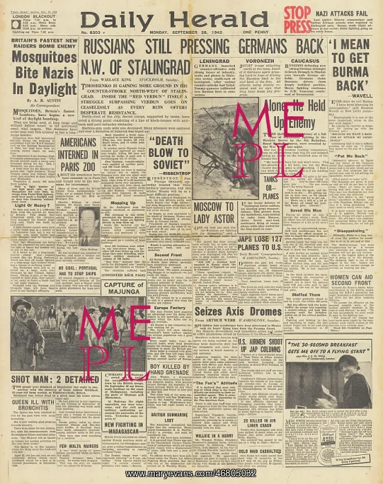 : Daily Herald front page Battle of Stalingrad : Daily Herald front page Battle of Stalingrad