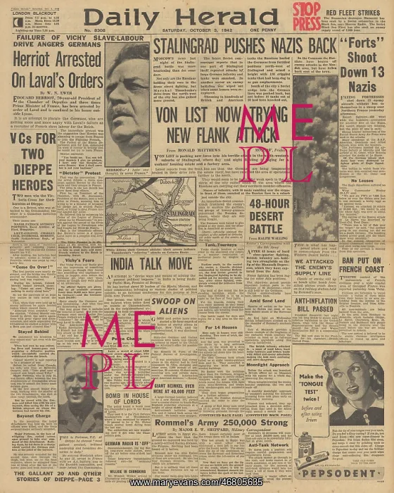 : Daily Herald front page Battle of Stalingrad : Daily Herald front page Battle of Stalingrad