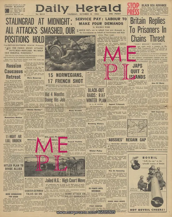 : Daily Herald front page Battle of Stalingrad : Daily Herald front page Battle of Stalingrad