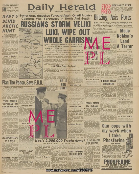 : Daily Herald front page Battles on the Eastern Front : Daily Herald front page Battles on the Eastern Front