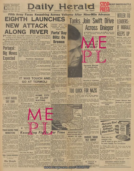 : Daily Herald front page Red Army advance on Eastern Front : Daily Herald front page Red Army advance on Eastern Front