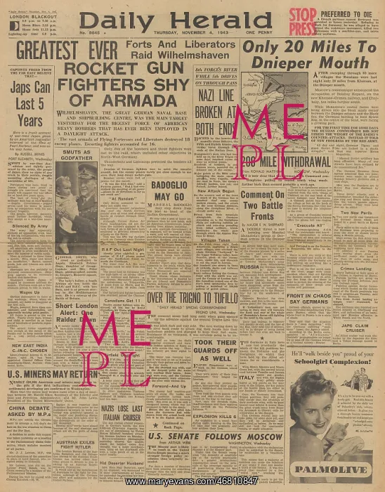 : Daily Herald front page Red Army advance on Eastern Front : Daily Herald front page Red Army advance on Eastern Front