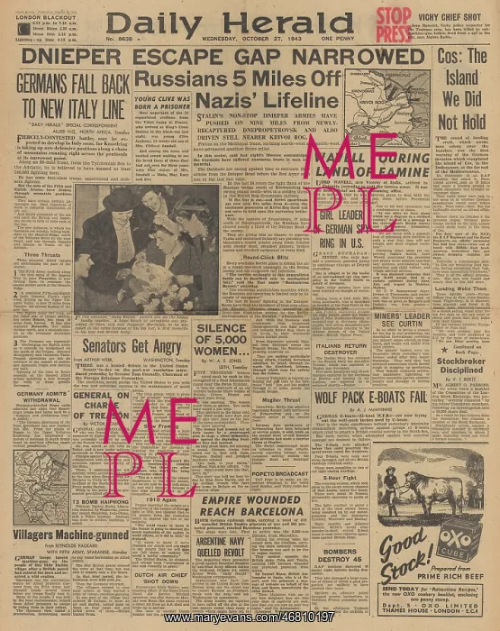 : Daily Herald front page Red Army advances on Eastern Front : Daily Herald front page Red Army advances on Eastern Front